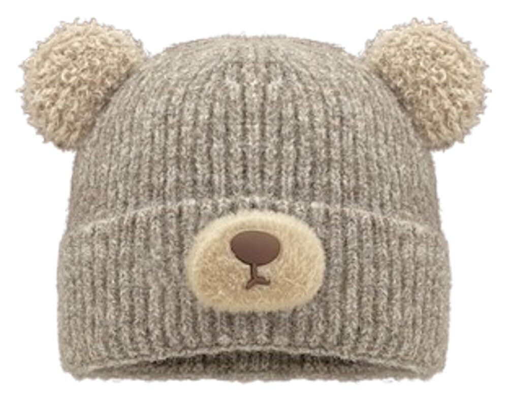 4497 Crochet Y2K Beanie Knit Bear Ear Hat Furry Slouchy Beanies Cute Plush